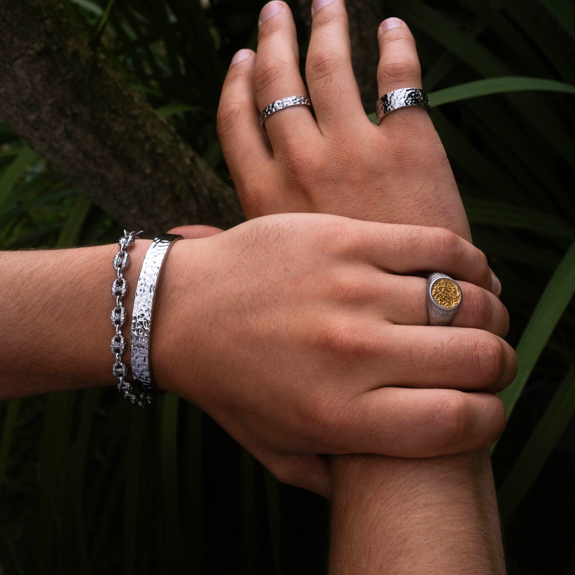 Hammered Collection - Hammered Textured Jewelry For Men