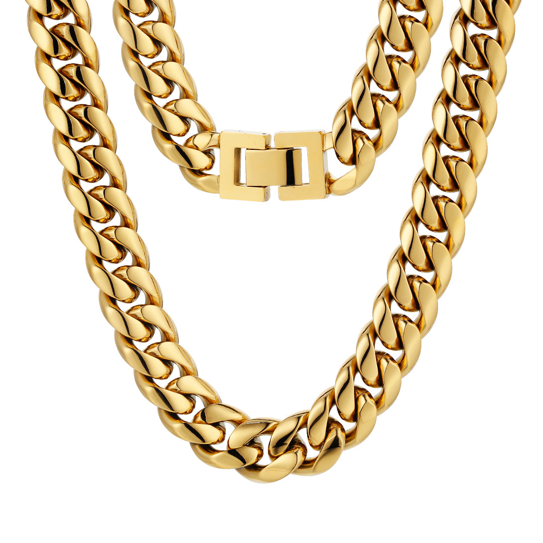 Gold Chunky Cuban Chain (12MM) - Gold Chain For Men By Twistedpendant