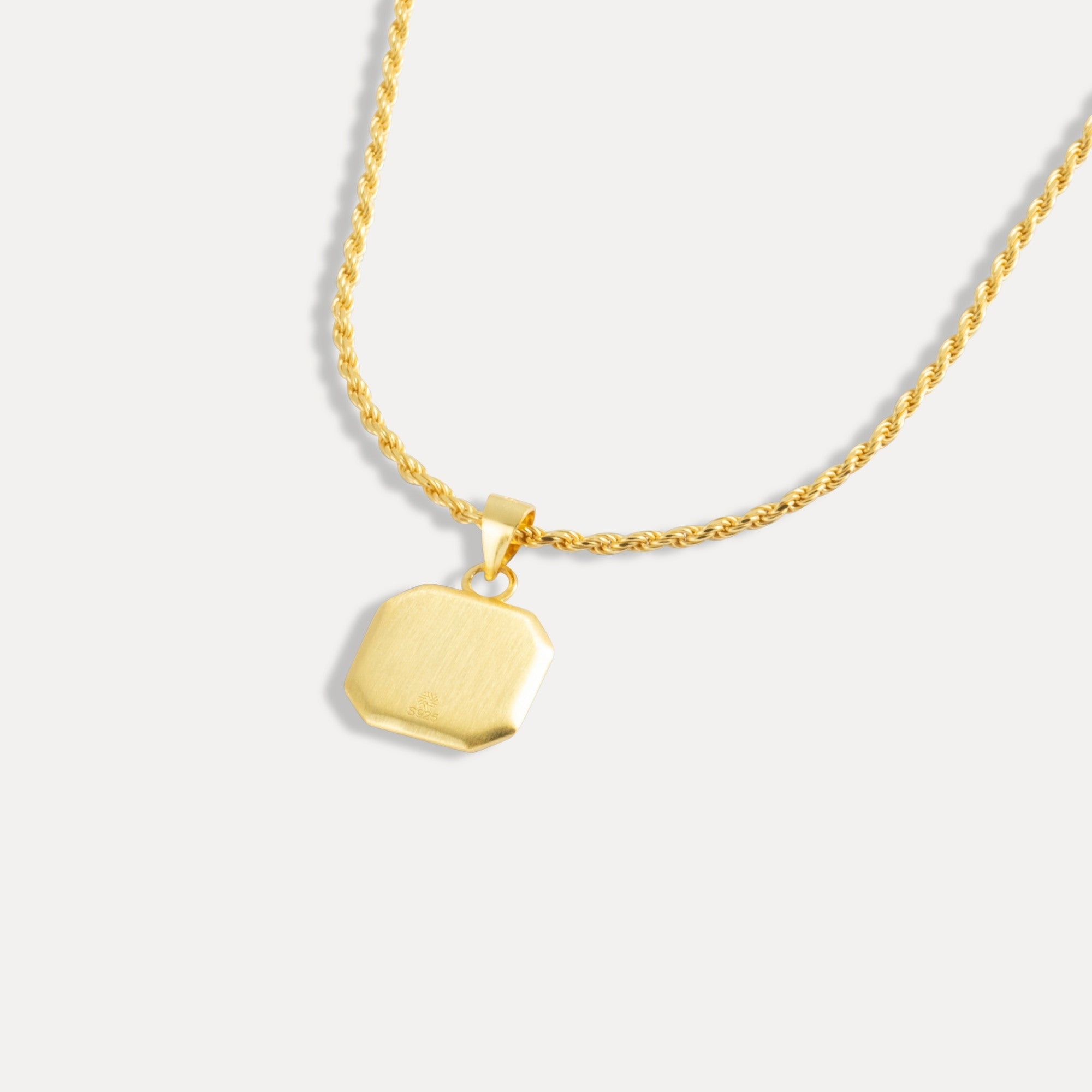 Gold Octagon Pendant with Cuban Chain - By Twistedpendant