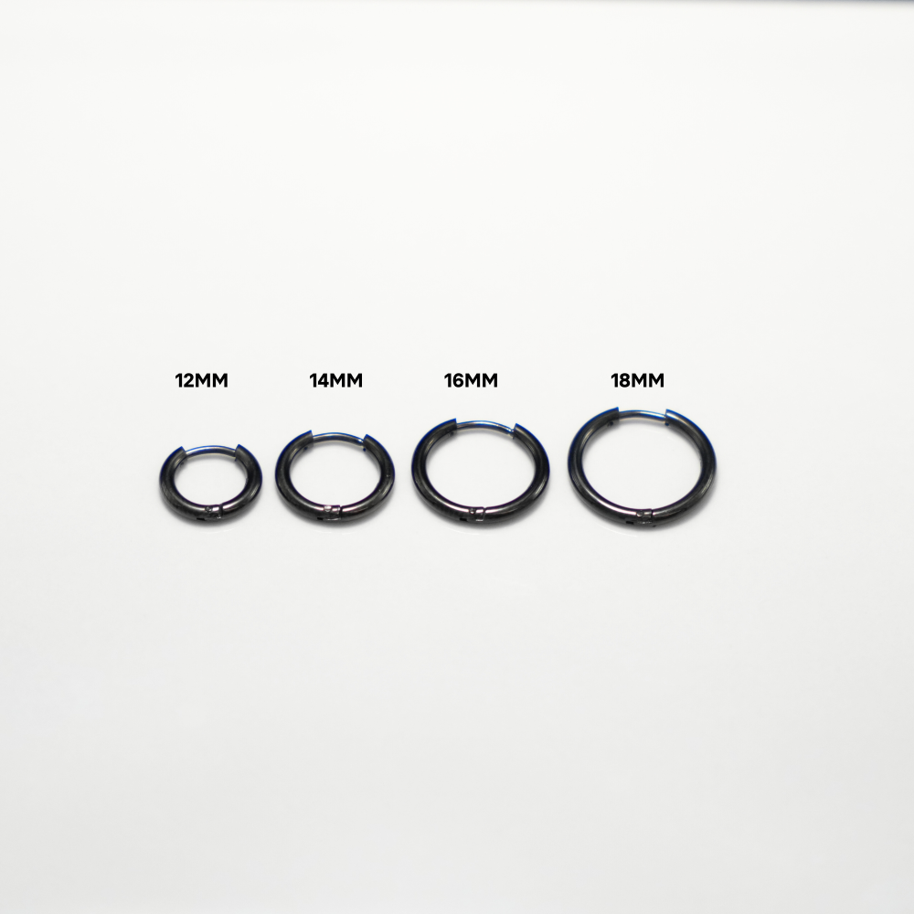 Mens Earrings - Black Hoop Earring For Men - By Twistedpendant