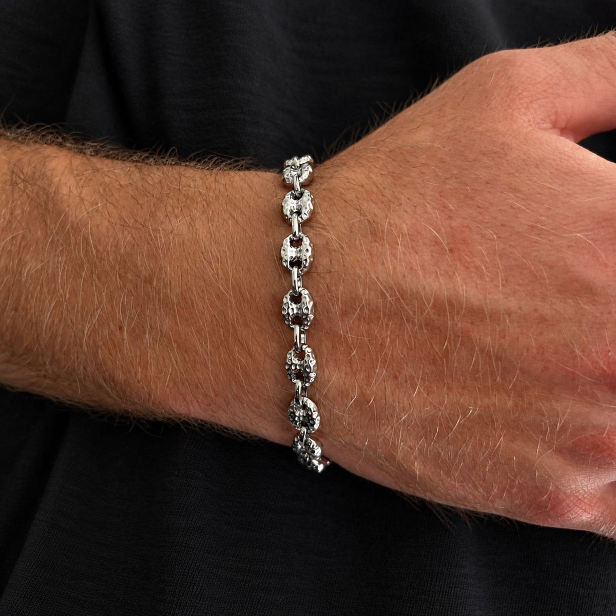 Hammered Mariner Bracelet - Silver