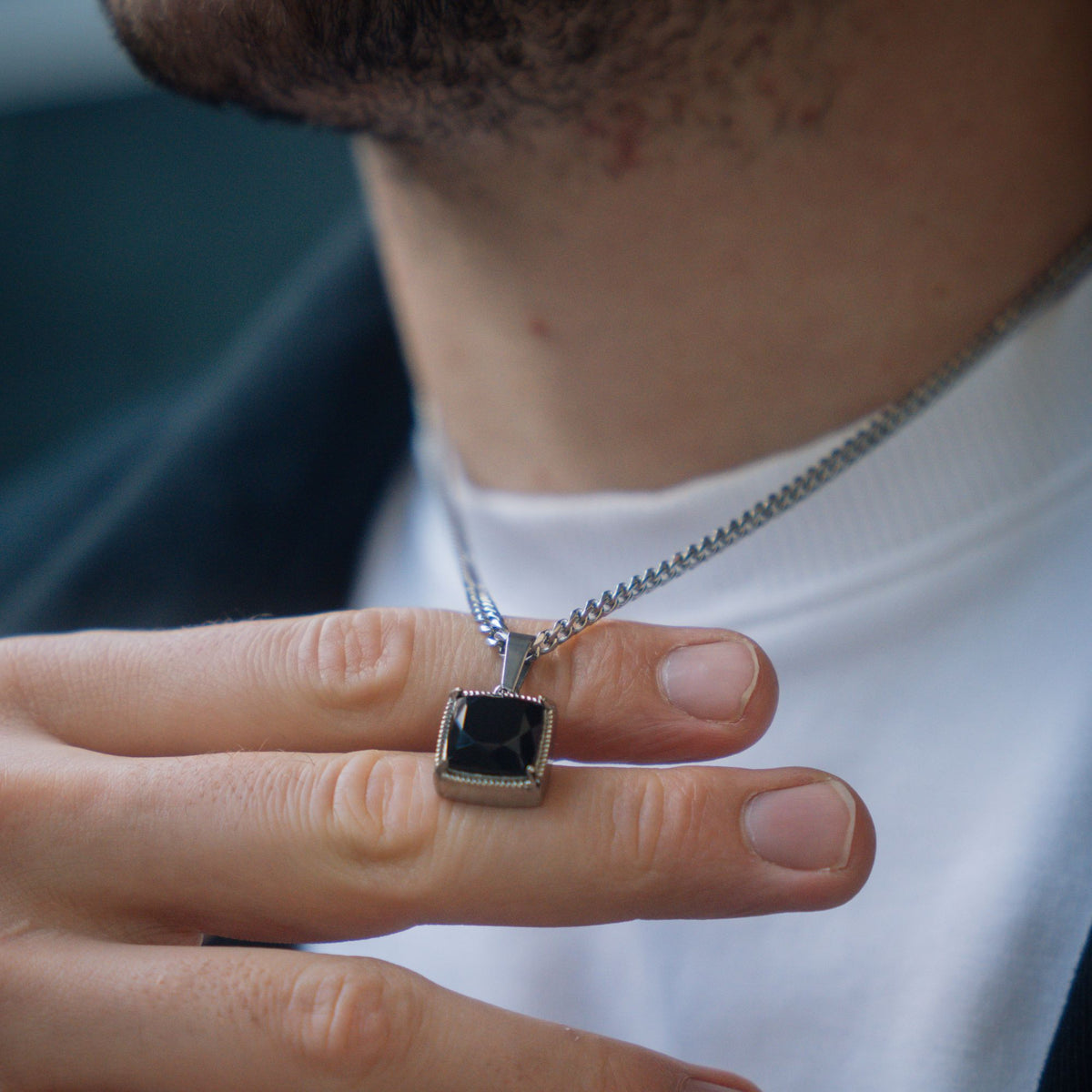Chunky Onyx - Silver