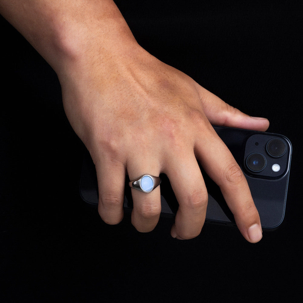 Blue Lace Agate Ring - Silver