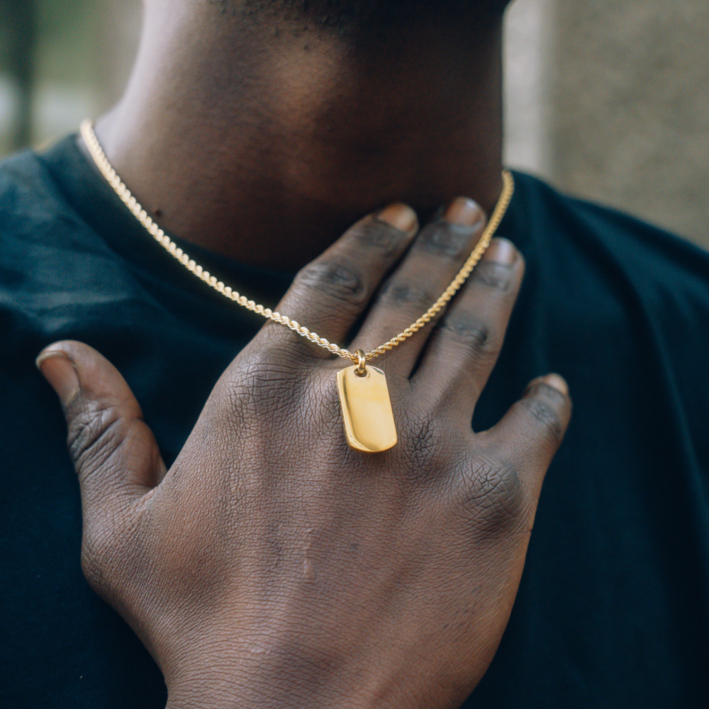 Dog Tag Pendant Necklace - Mens Dog Tag Necklace By Twistedpendant