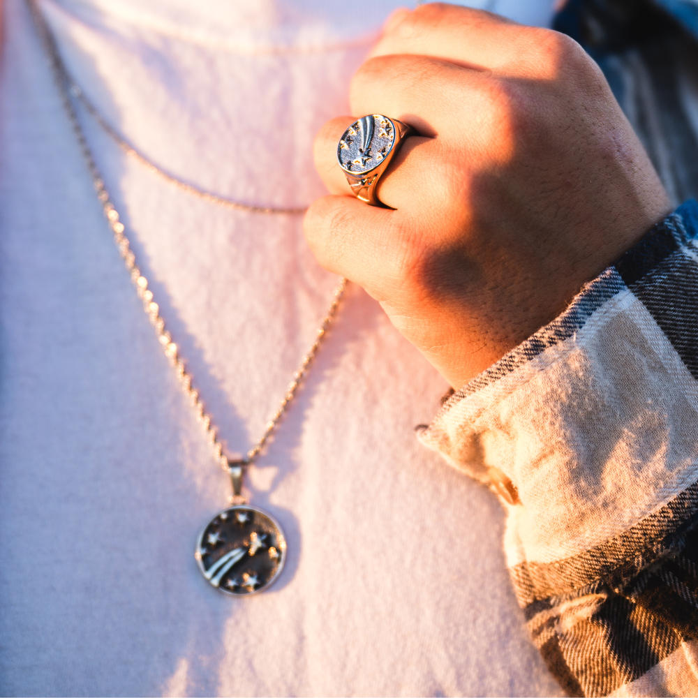 Men's Silver Shooting Star Necklace - Men's Necklace By Twistedpendant