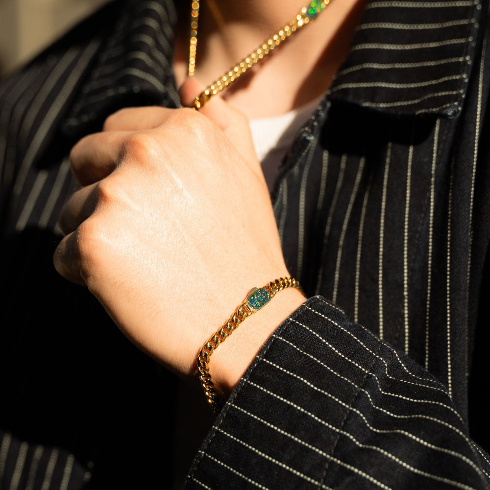 Opal Cuban Bracelet (5MM) - Gold