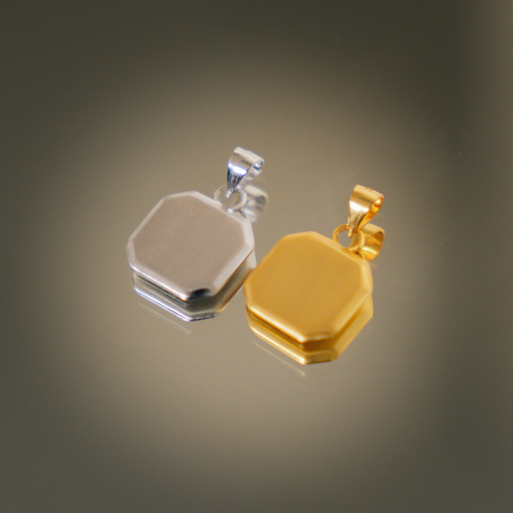 Gold Octagon Pendant with Cuban Chain - By Twistedpendant