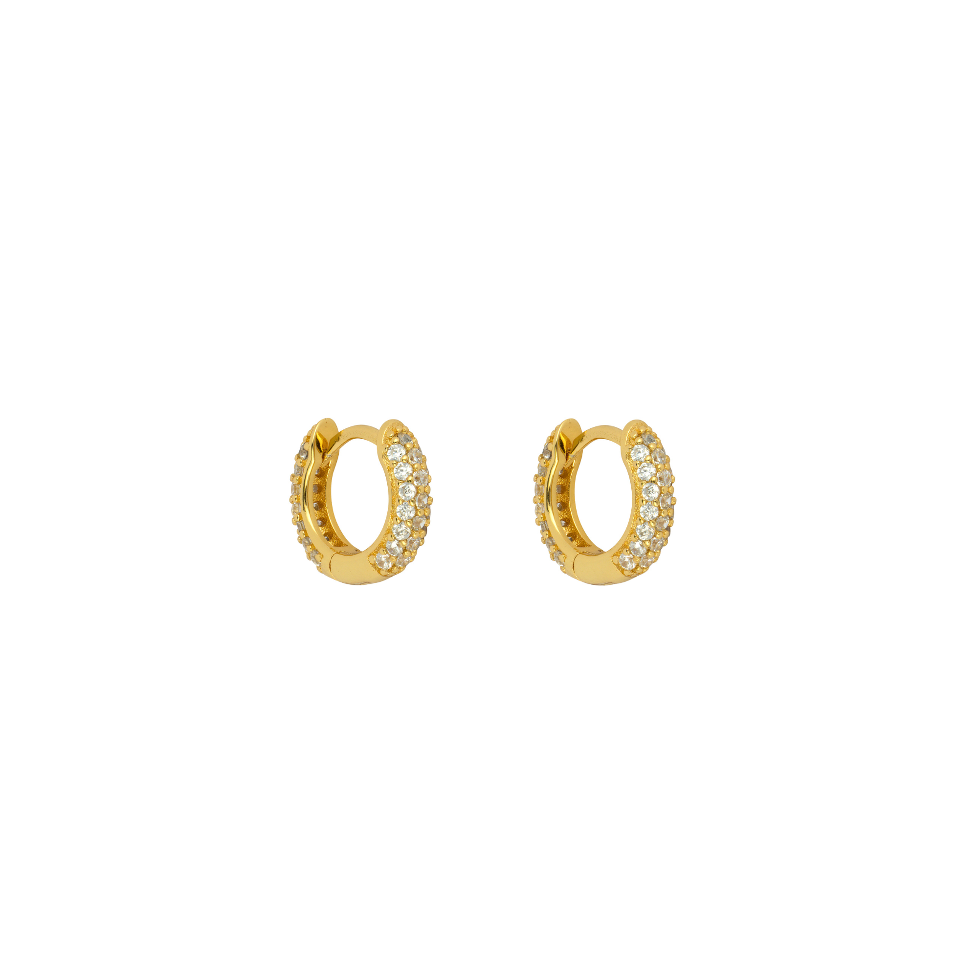 18K Gold Diamond Huggie Hoop Earrings | Mens Earrings - Twistedpendant