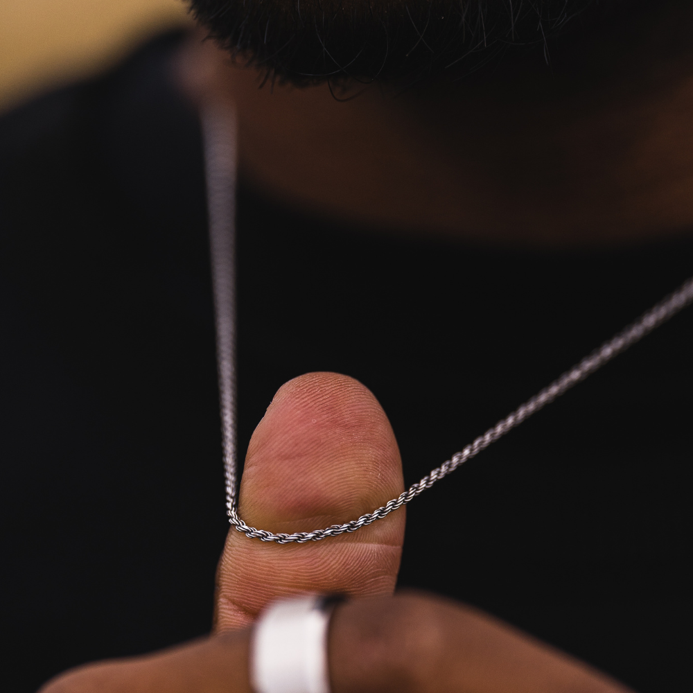 1.5mm Thin Silver Rope Chain - Mens Silver Chain | By Twistedpendant