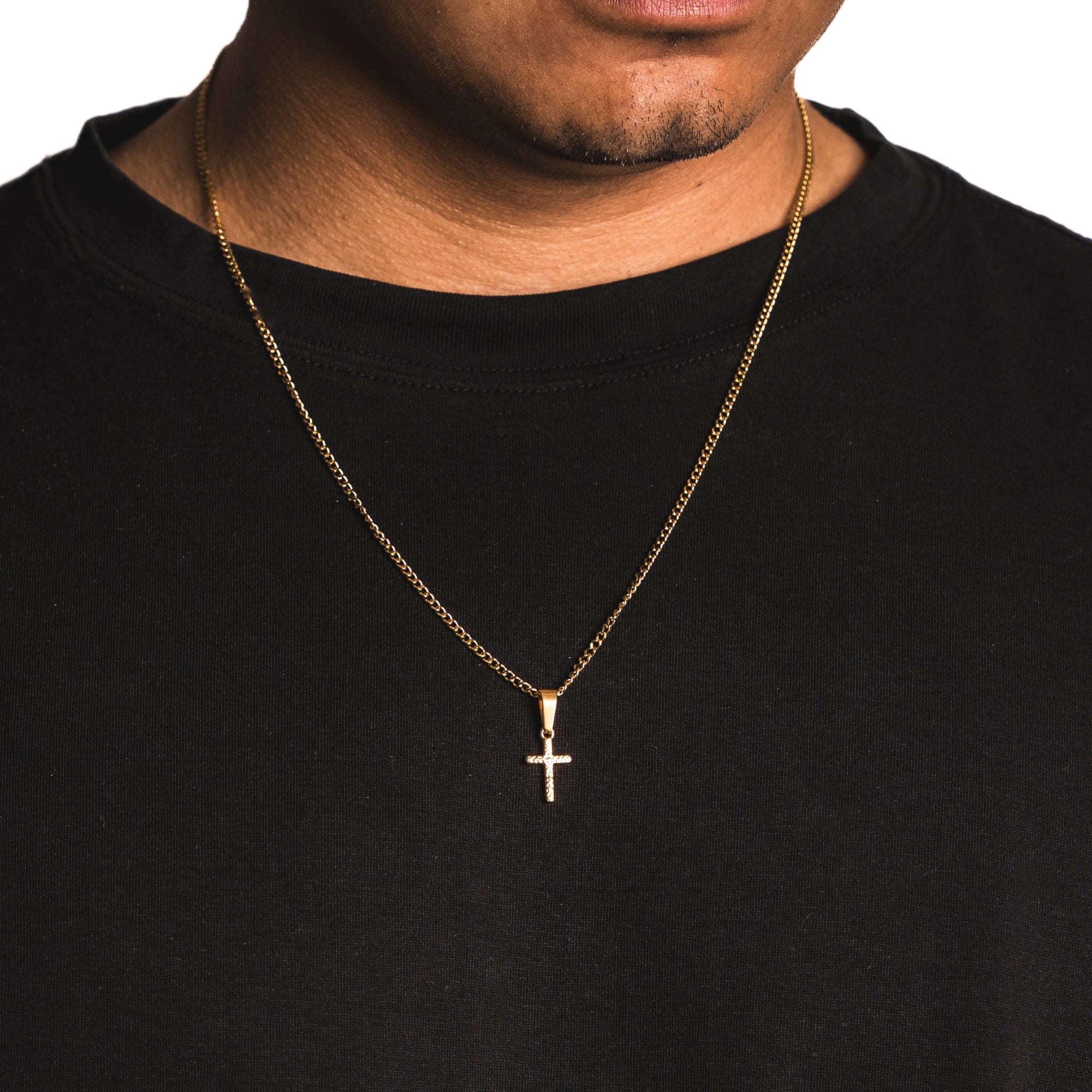 Micro Hammered Cross - Silver