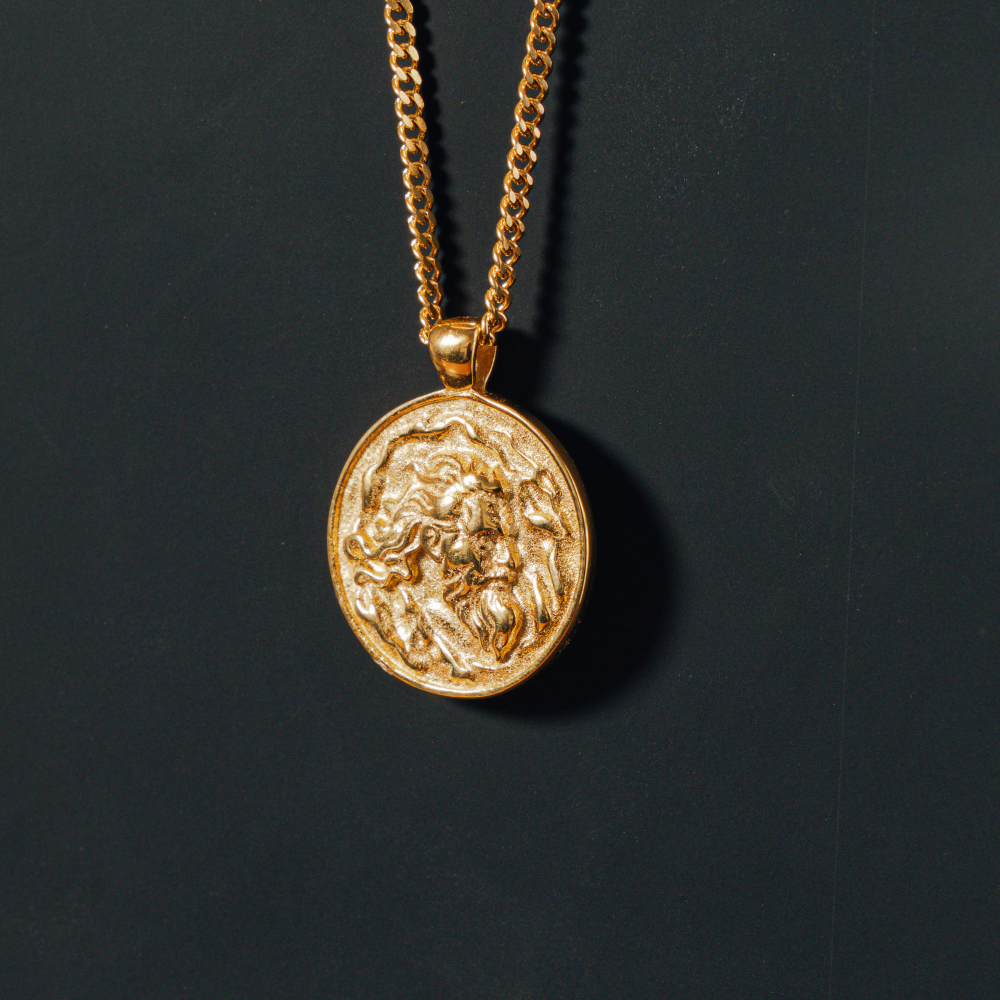Zeus Greek God Pendant - Mens Gold Necklaces By Twistedpendant
