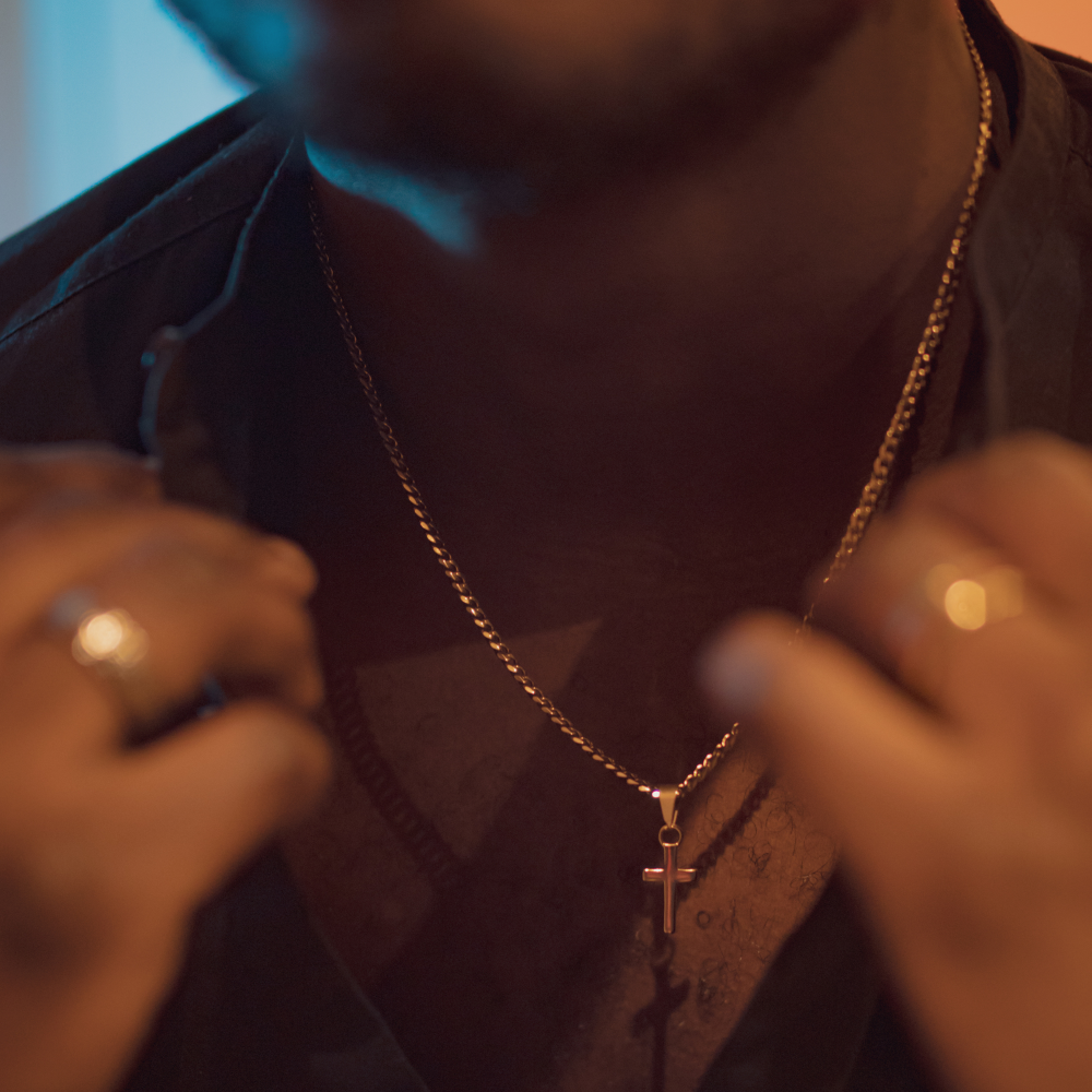 Mens Gold Cross Necklace - Gold Cross Necklace For Men | Twistedpendant