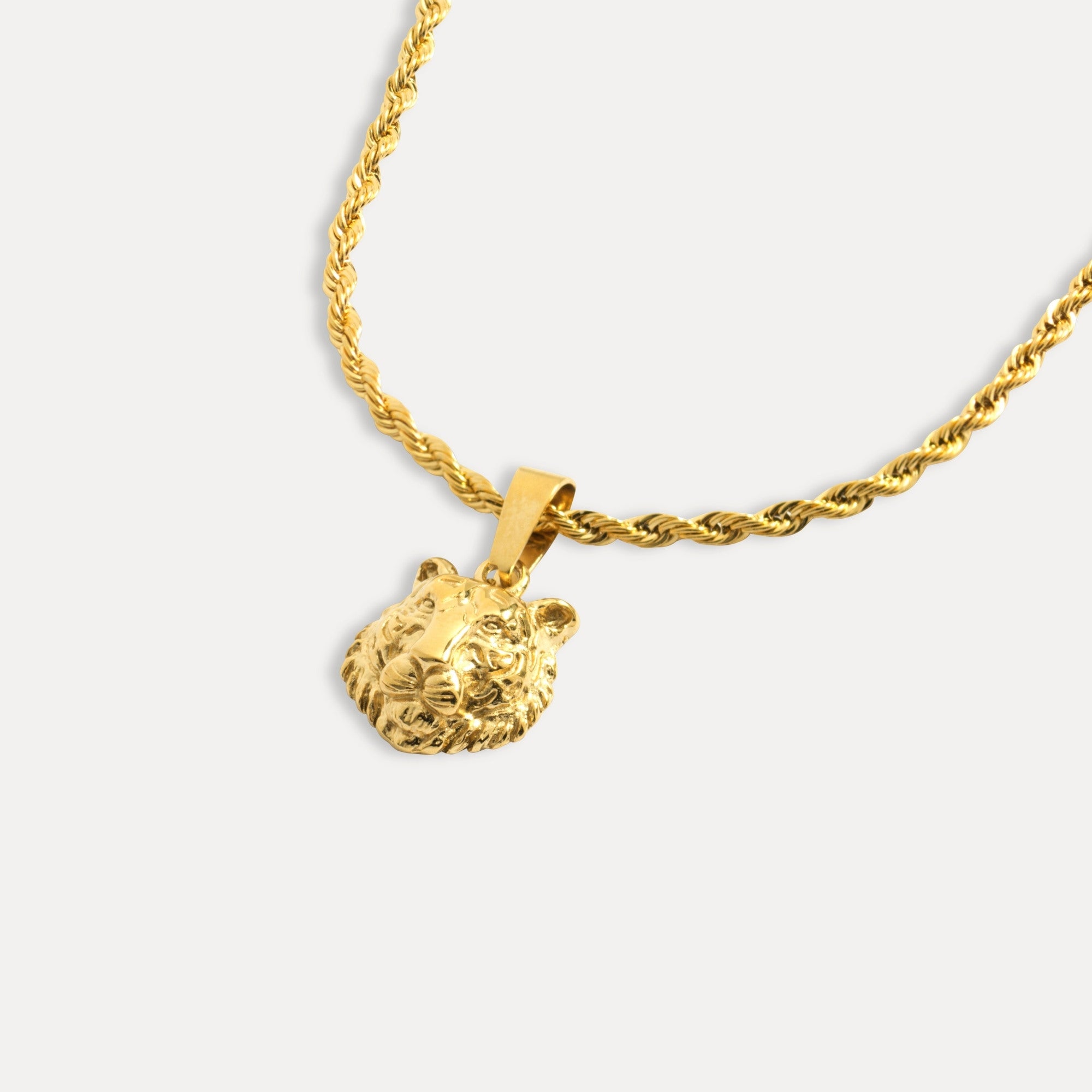 Mini Gold Tiger Pendant Necklace - Men's Gold Necklaces | Twistedpendant