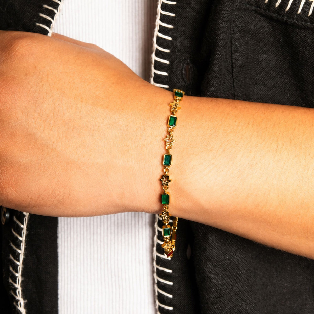 Origin Bracelet Green - Gold