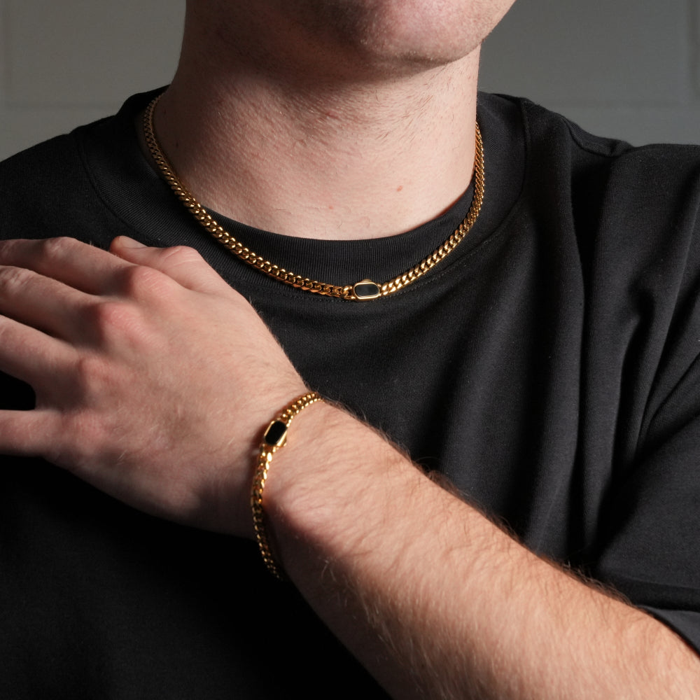 Onyx Cuban Chain (5MM) - Gold