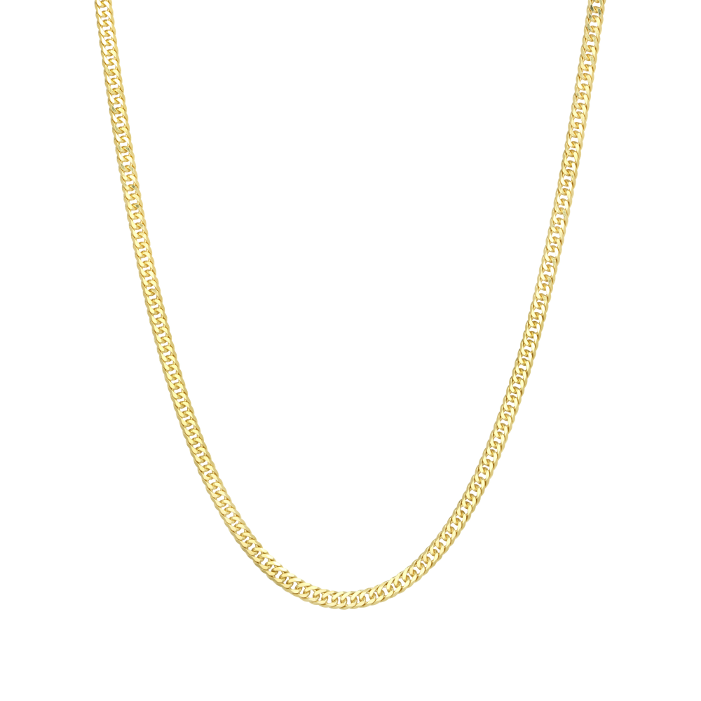 4mm Gold Double Curb Chain - Mens Gold Chain | By Twistedpendant