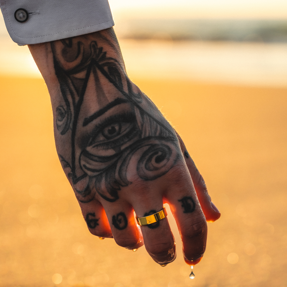 18K Gold Band Rings for Men - Luxury Gold Rings By Twistedpendant