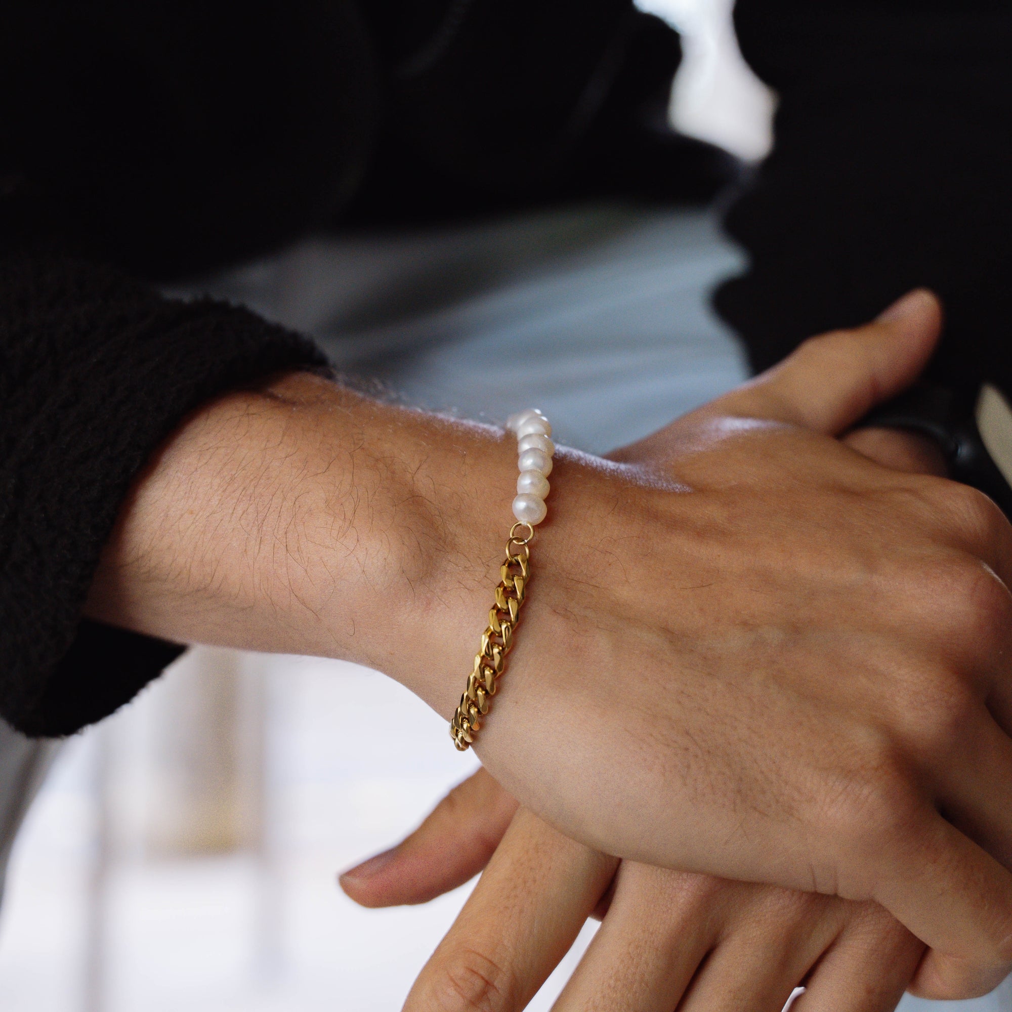 Freshwater Pearl Cuban - Gold