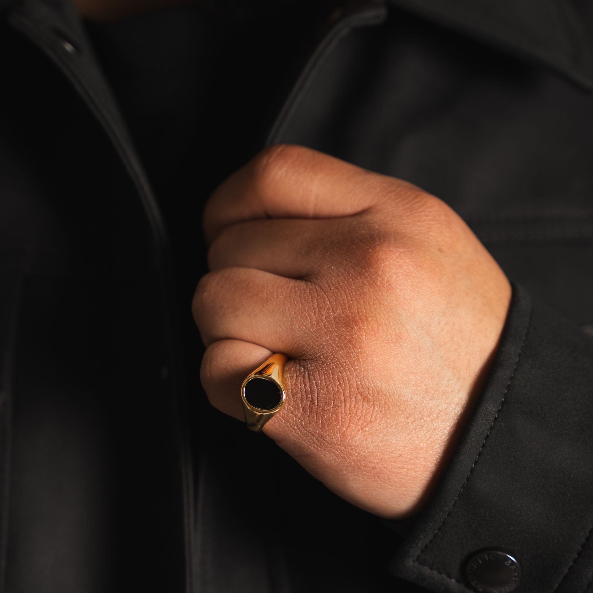 Gold Onyx Signet Ring - Mens Rings | By Twistedpendant