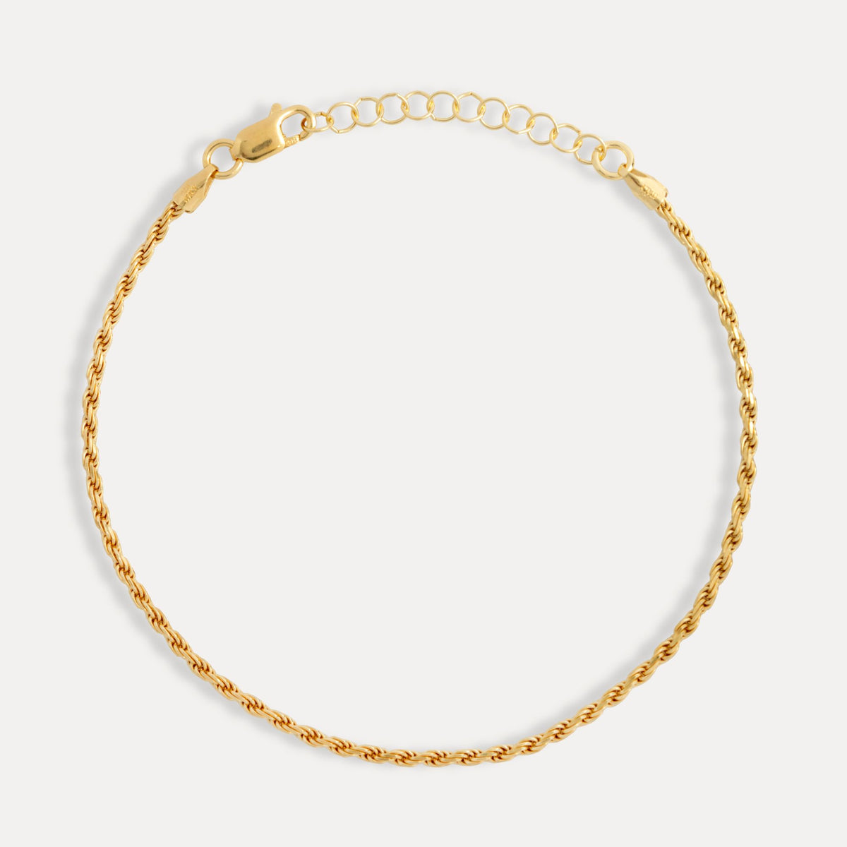 925 Micro Rope Bracelet - Gold