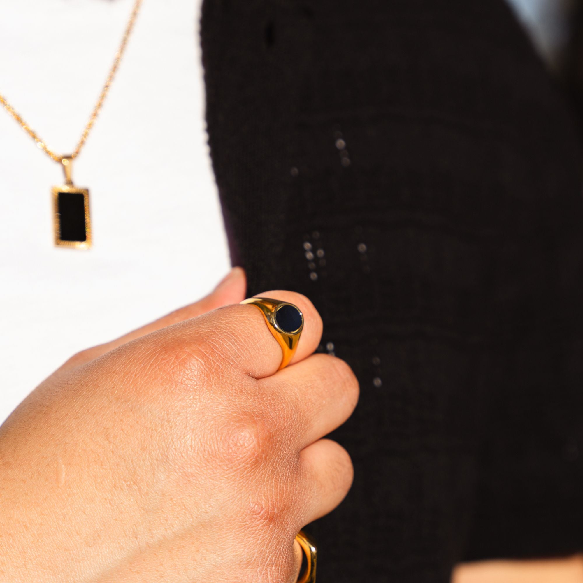 Gold Onyx Signet Ring - Mens Rings | By Twistedpendant