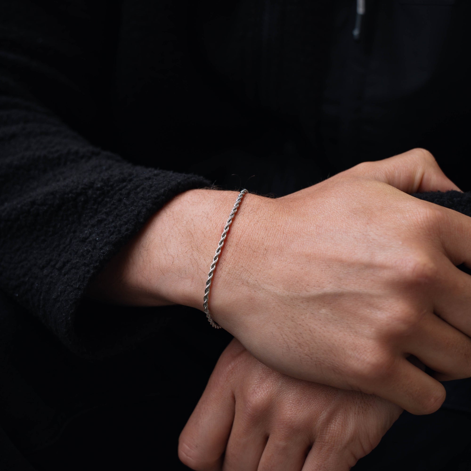 Men's Silver Rope Bracelet (2.5mm) - Silver Bracelet For Men | Twistedpendant