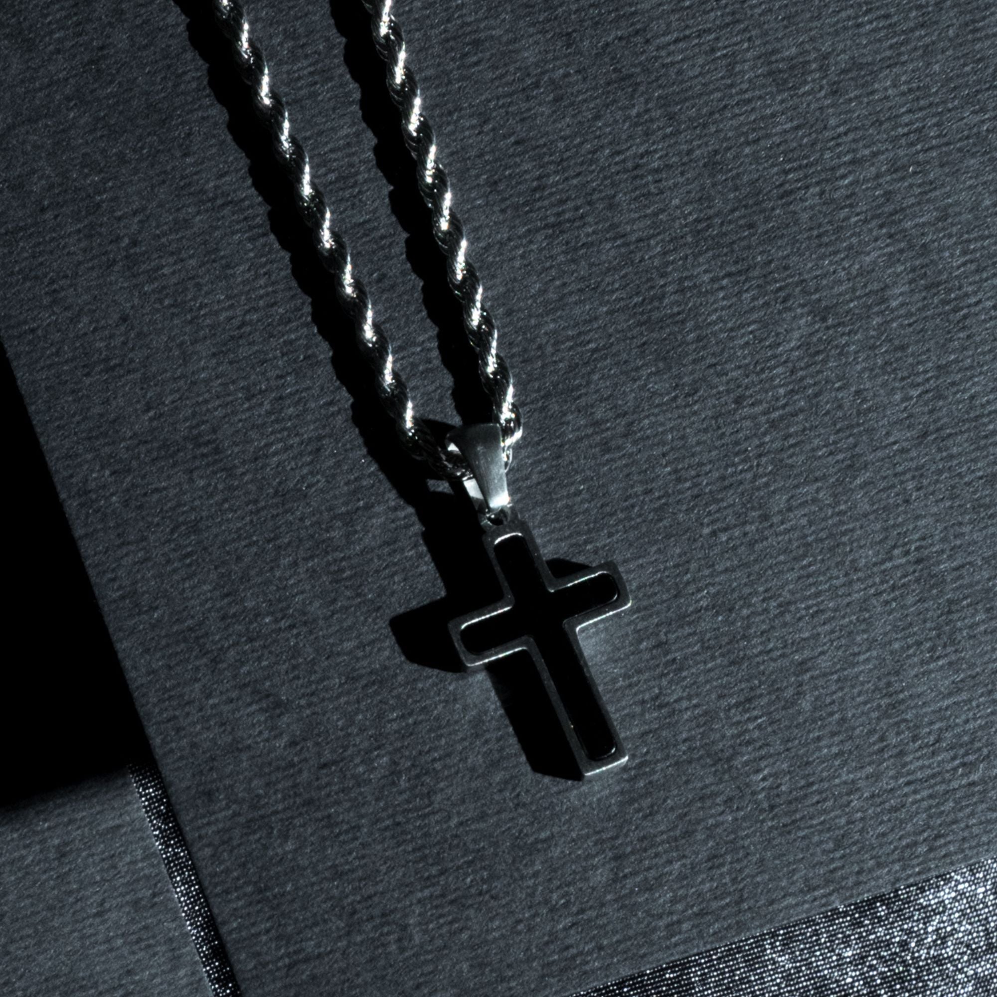 Onyx Cross - Silver