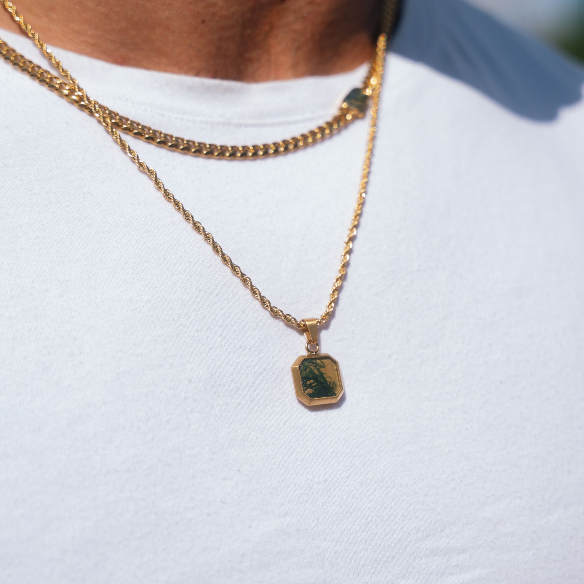 Moss Agate - Gold
