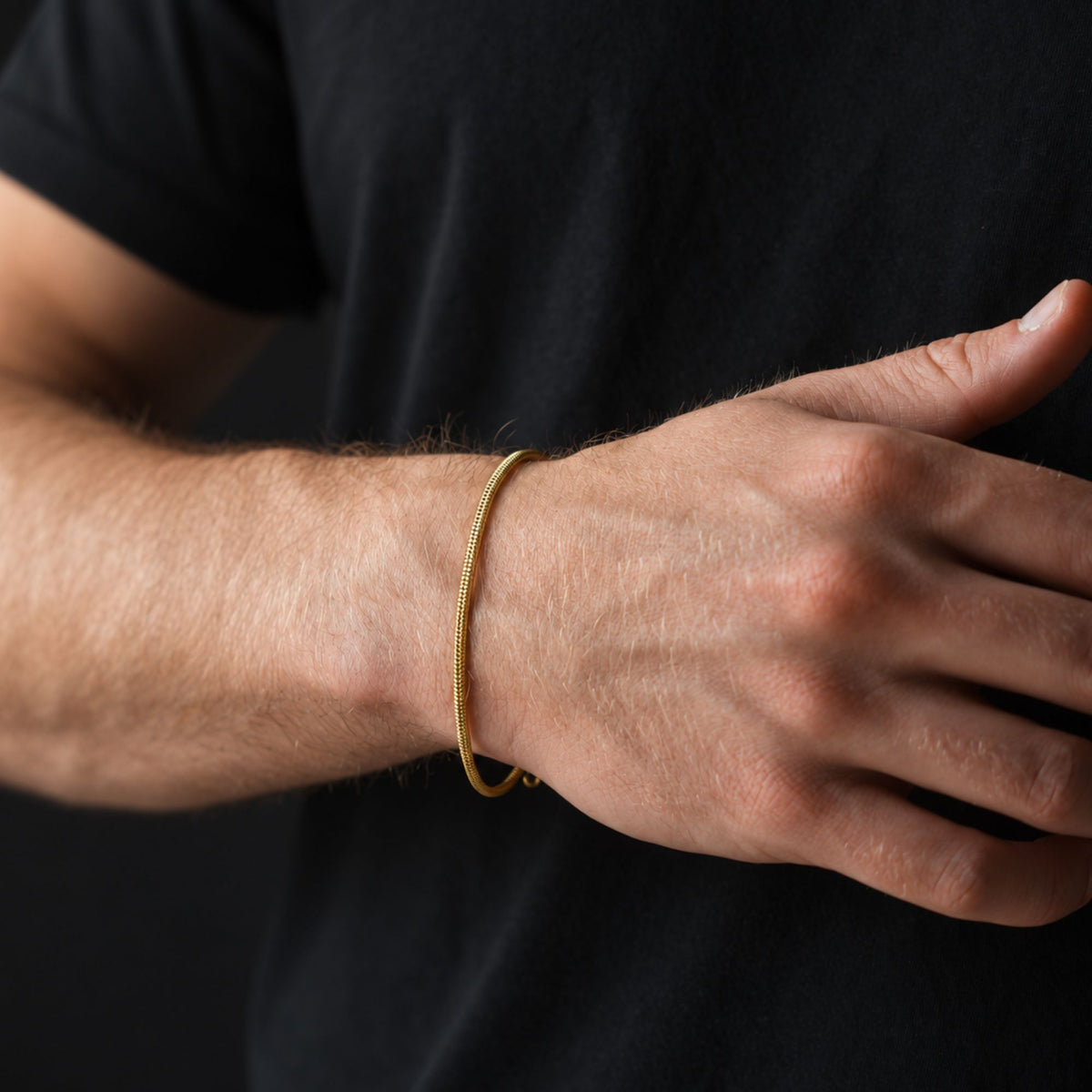 Gold Rope + Snake Stack Bracelet