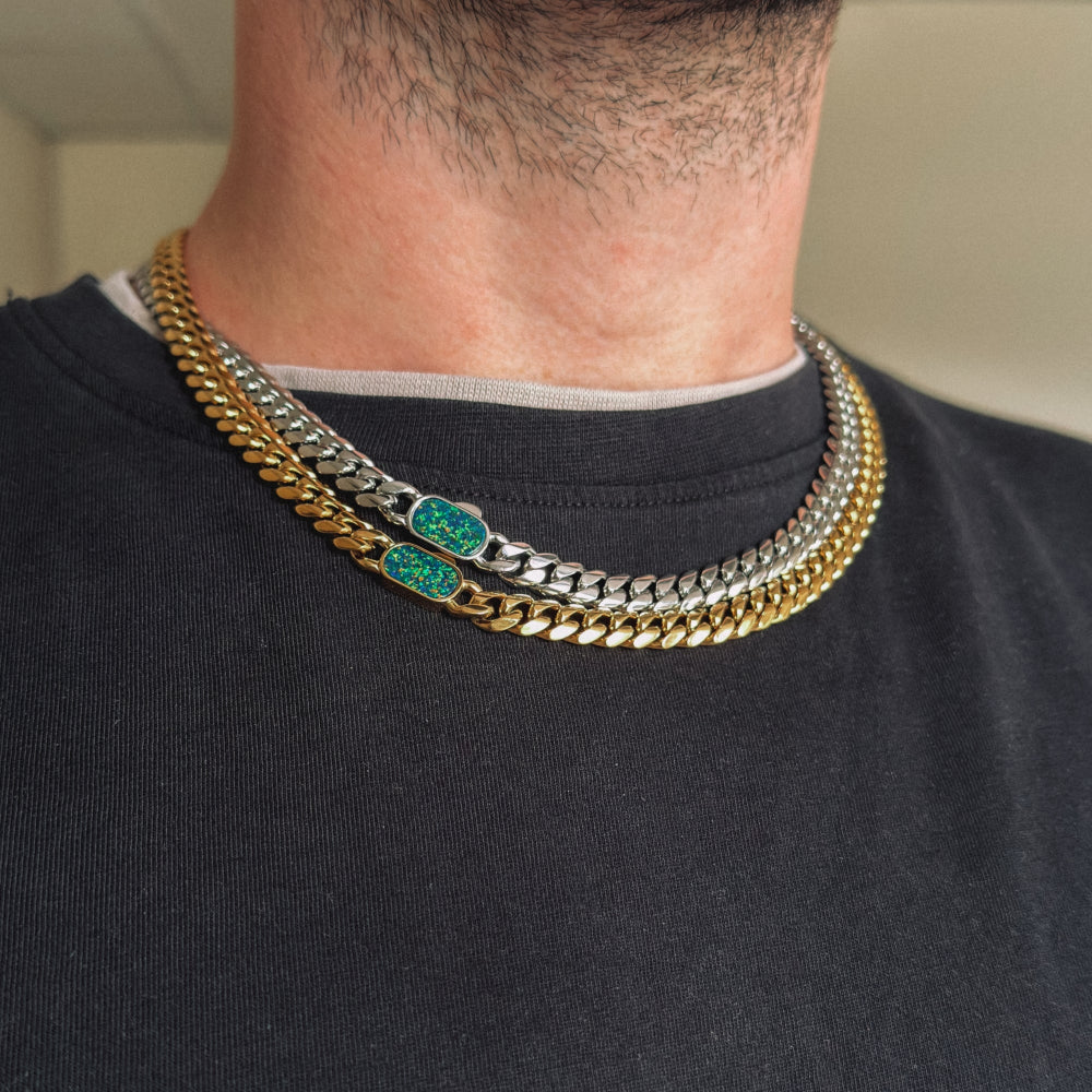 Opal Cuban Set (8MM) - Gold