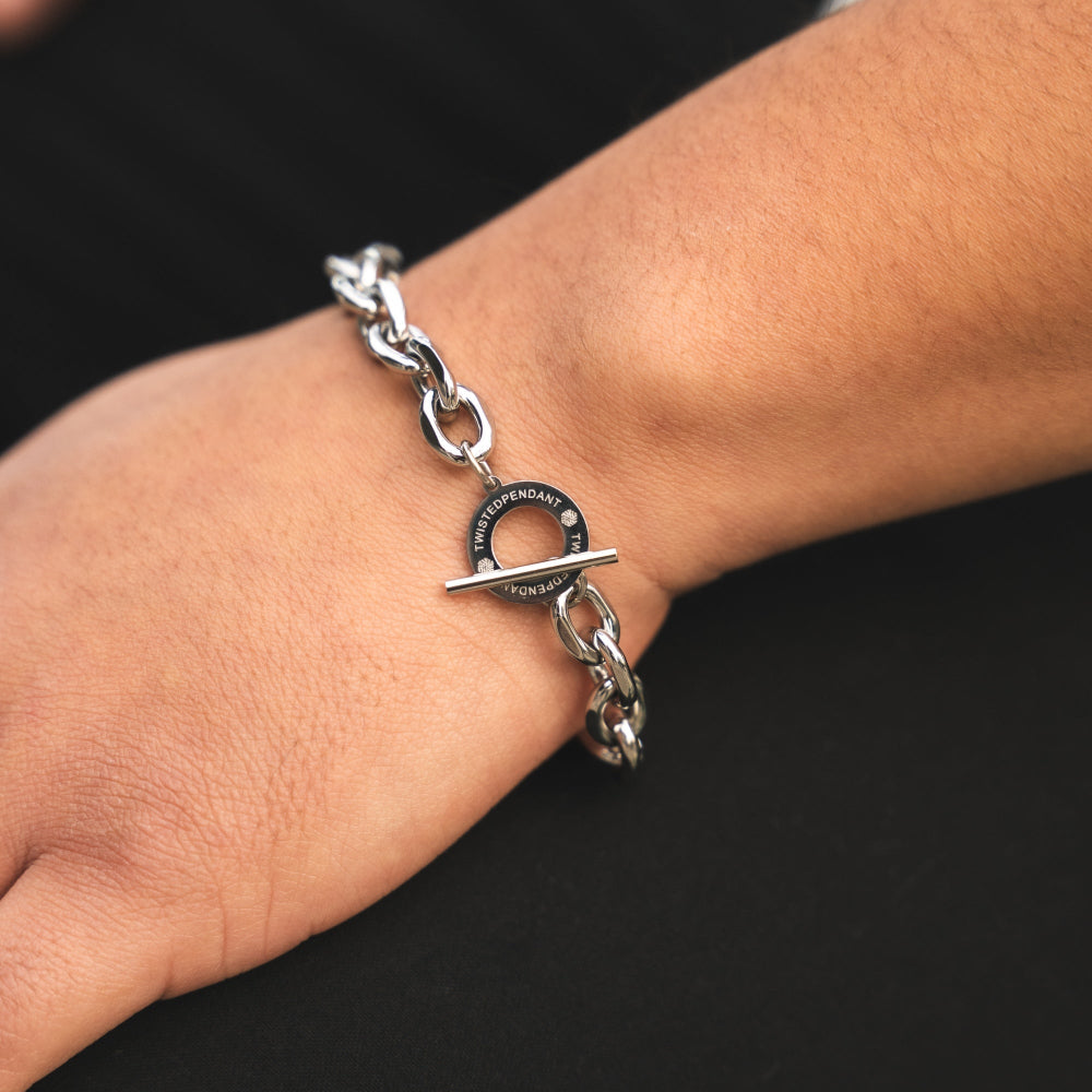 Silver Chunky Bracelet Chain - Mens Bracelets By Twistedpendant