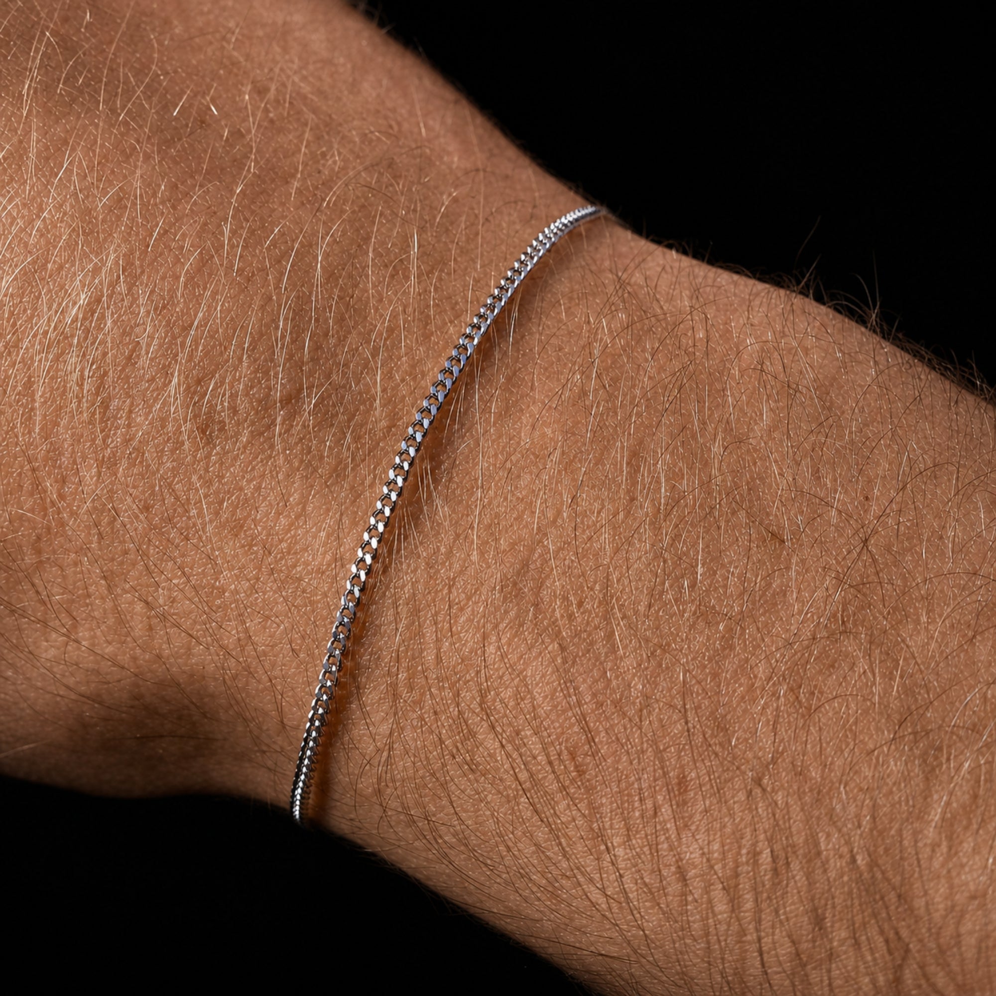Silver Thin Cuban Bracelet (1.5MM)