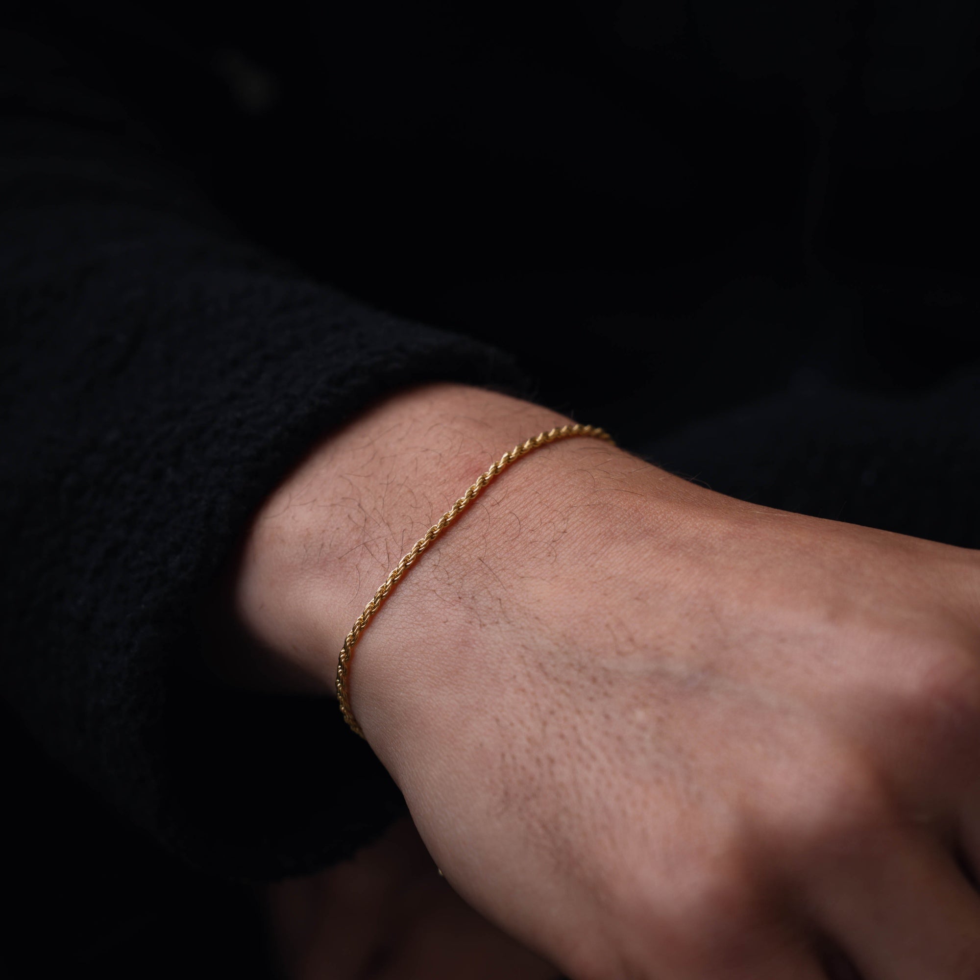 Gold Plated Twisted Rope Bracelet For Men - By Twistedpendant