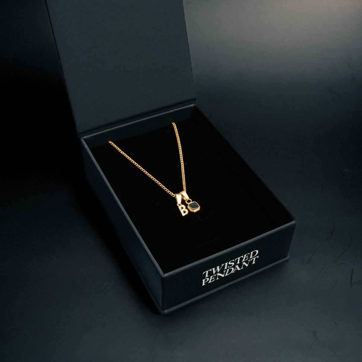 Initial X Onyx Set - Gold