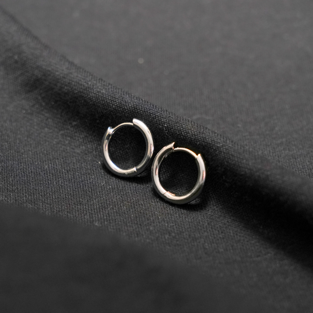Mens Earrings - Chunky Huggie Hoop Earrings For Men By Twistedpendant