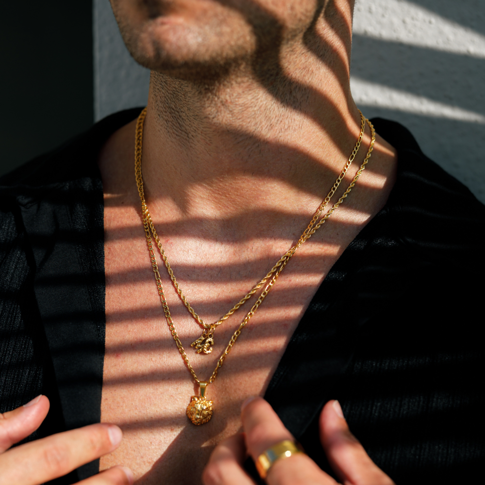 Mini Gold Tiger Pendant Necklace - Men's Gold Necklaces | Twistedpendant
