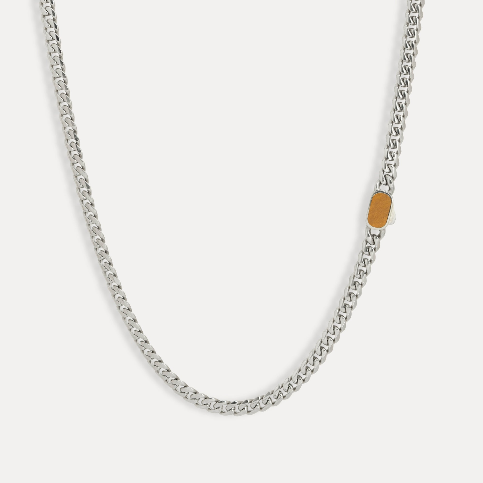 Tiger's Eye Cuban Chain (5MM) - Silver