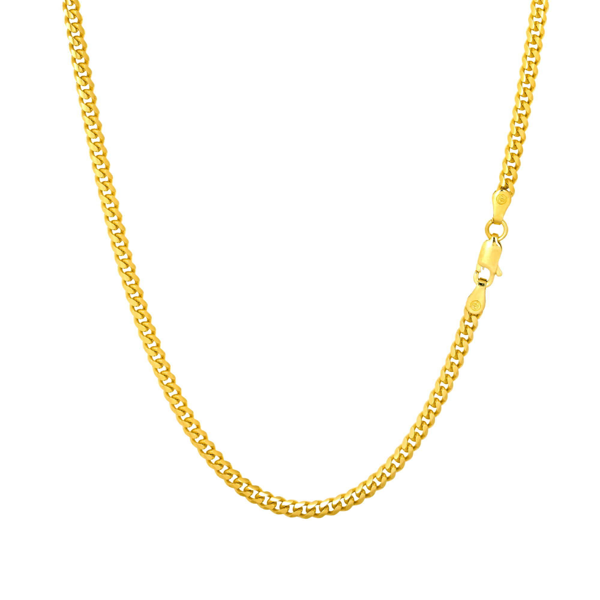 4mm Gold Miami Cuban Chain - Premium Italian Sterling Silver by Twistedpendant