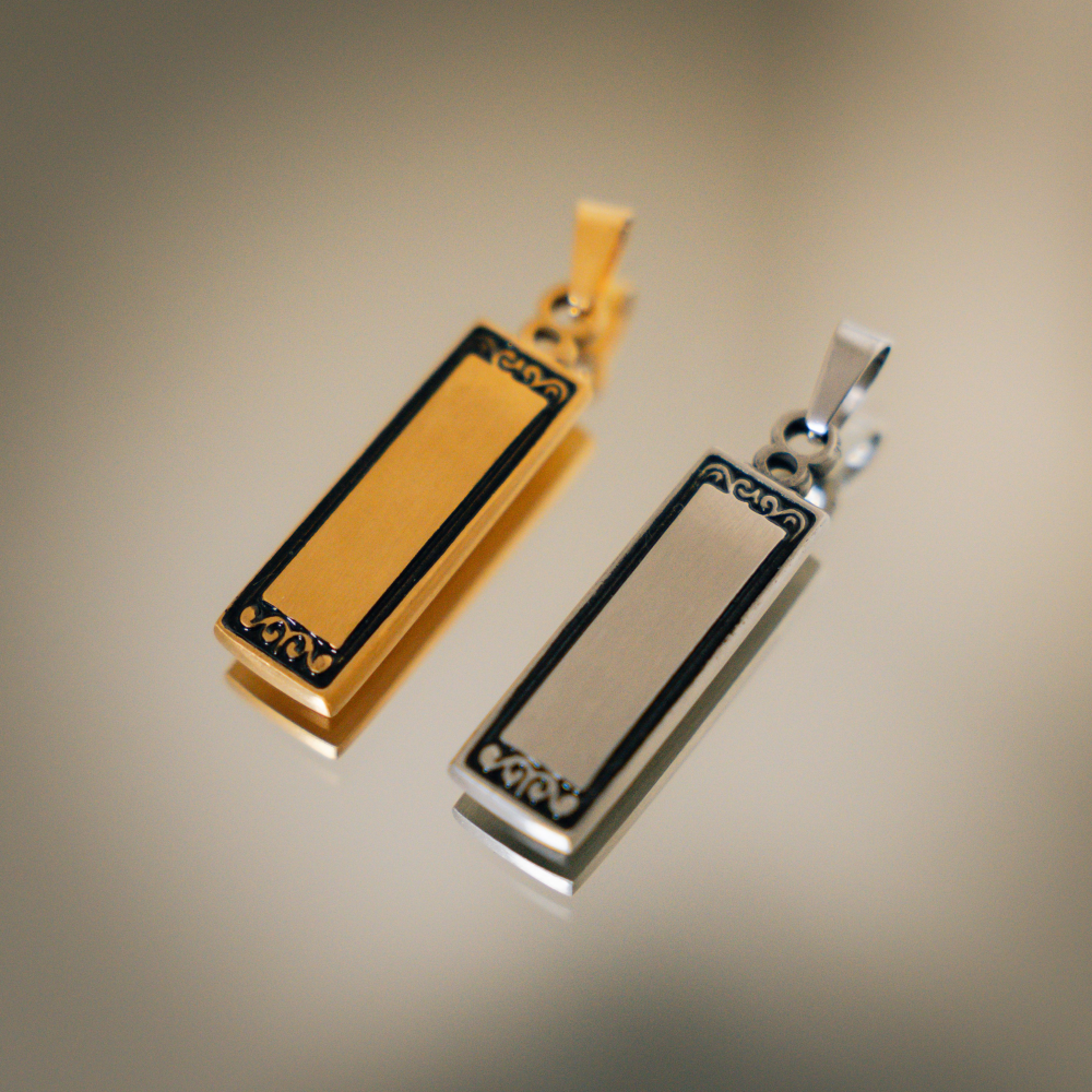 Gold Monolith Pendant - Mens Gold Necklaces - By Twistedpendant