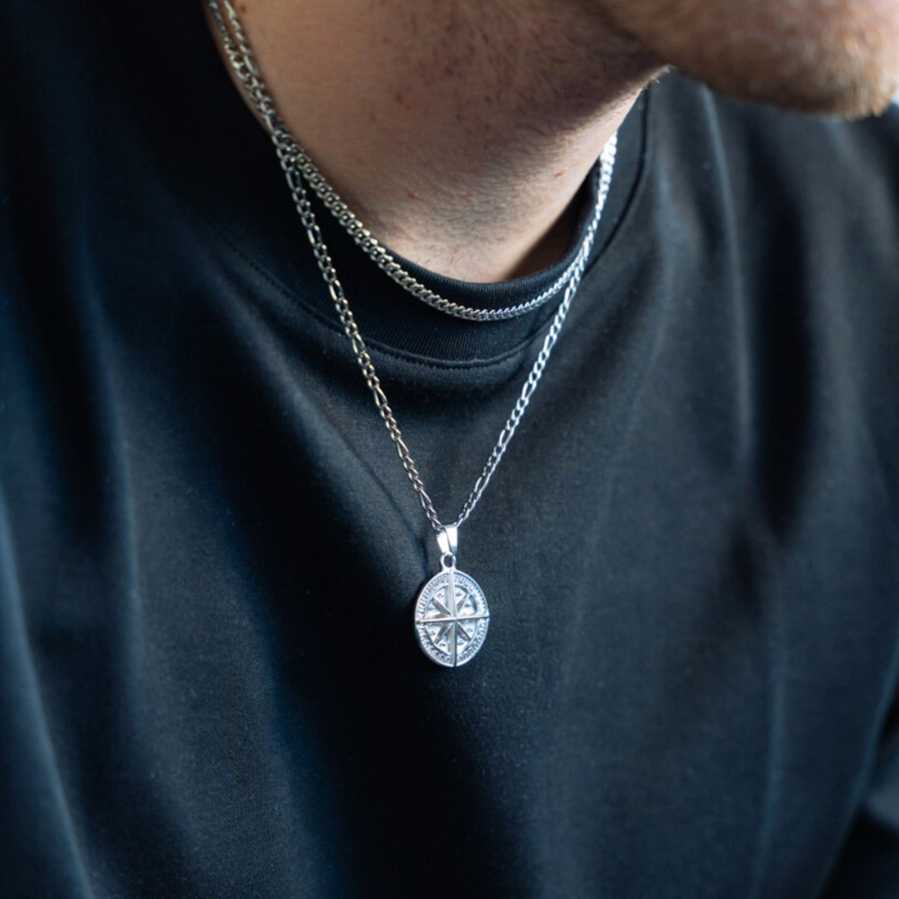 Jewellery Gift Sets Compass Set Mens Necklace Twistedpendant