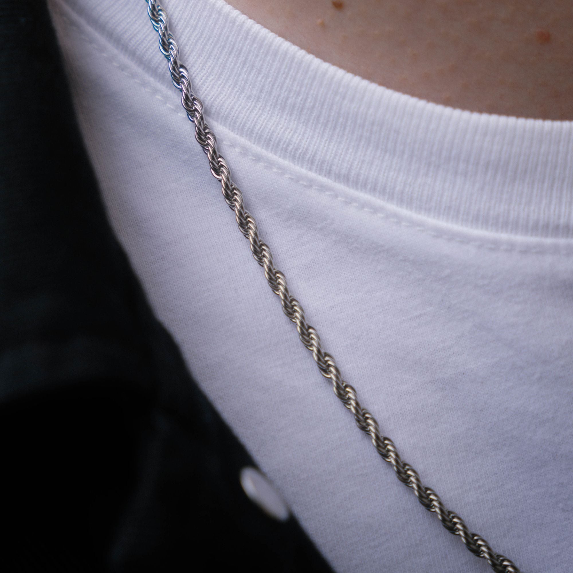 Silver Rope Chain Necklace - Mens Necklace Chain | By Twistedpendant