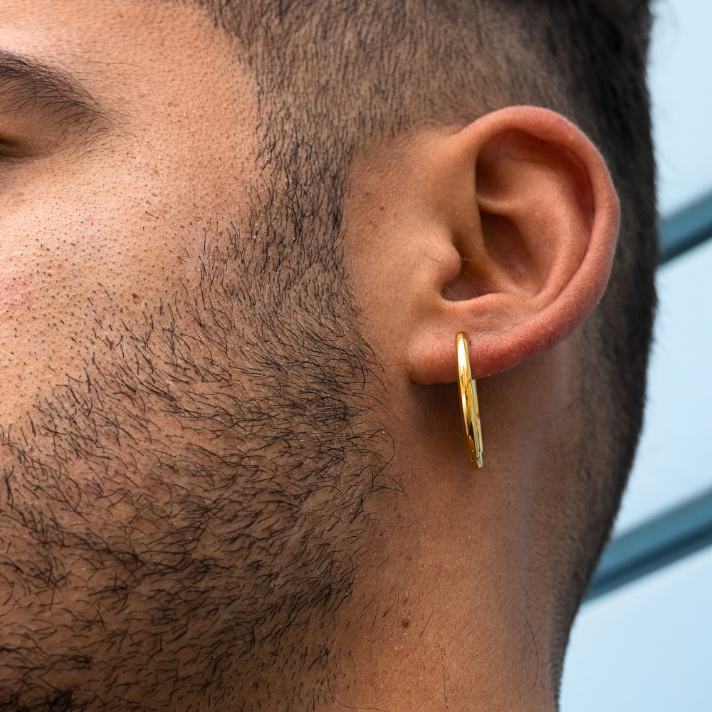 Large Silver Hoop Earrings (25MM) - Mens Hoop Earrings | Twistedpendant