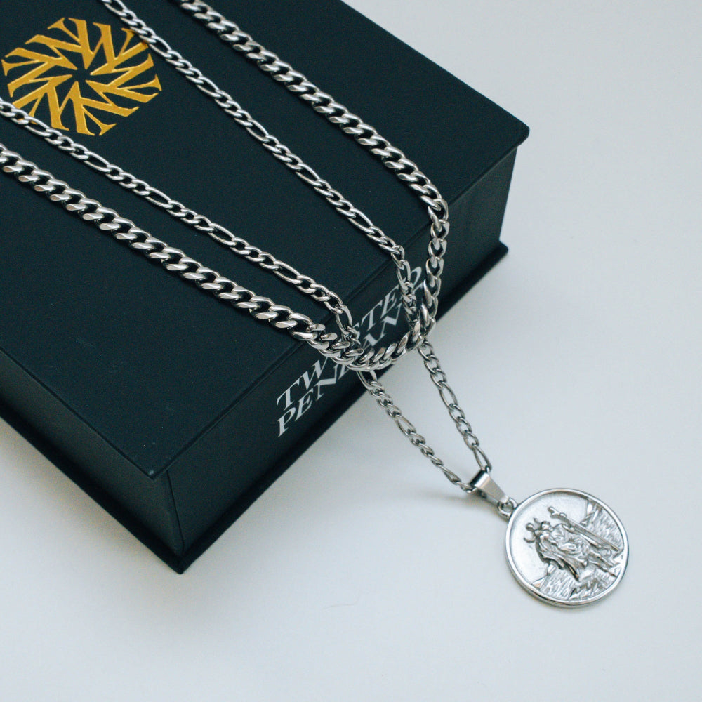 St Christopher Pendant Necklace Set - By Twistedpendant