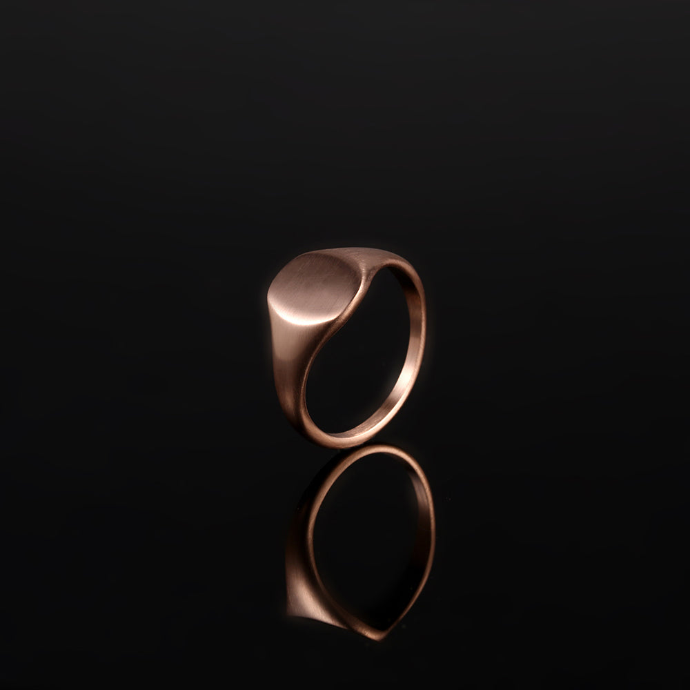 Matte Signet Ring - Rose Gold