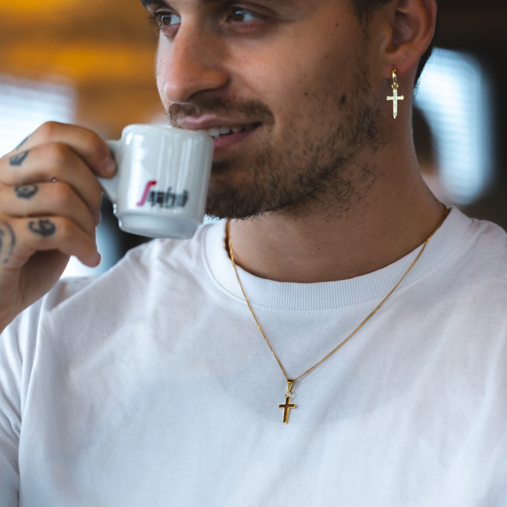 Mens Gold Cross Pendant - Mens Gold Necklaces | Twistedpendant