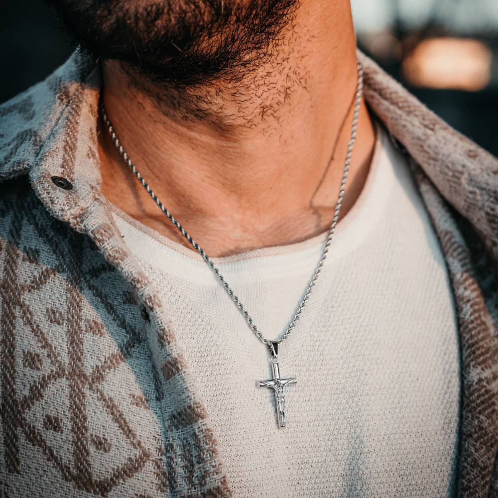 Crucifix Necklace - Mens Gold Crucifix Cross Pendant By Twistedpendant