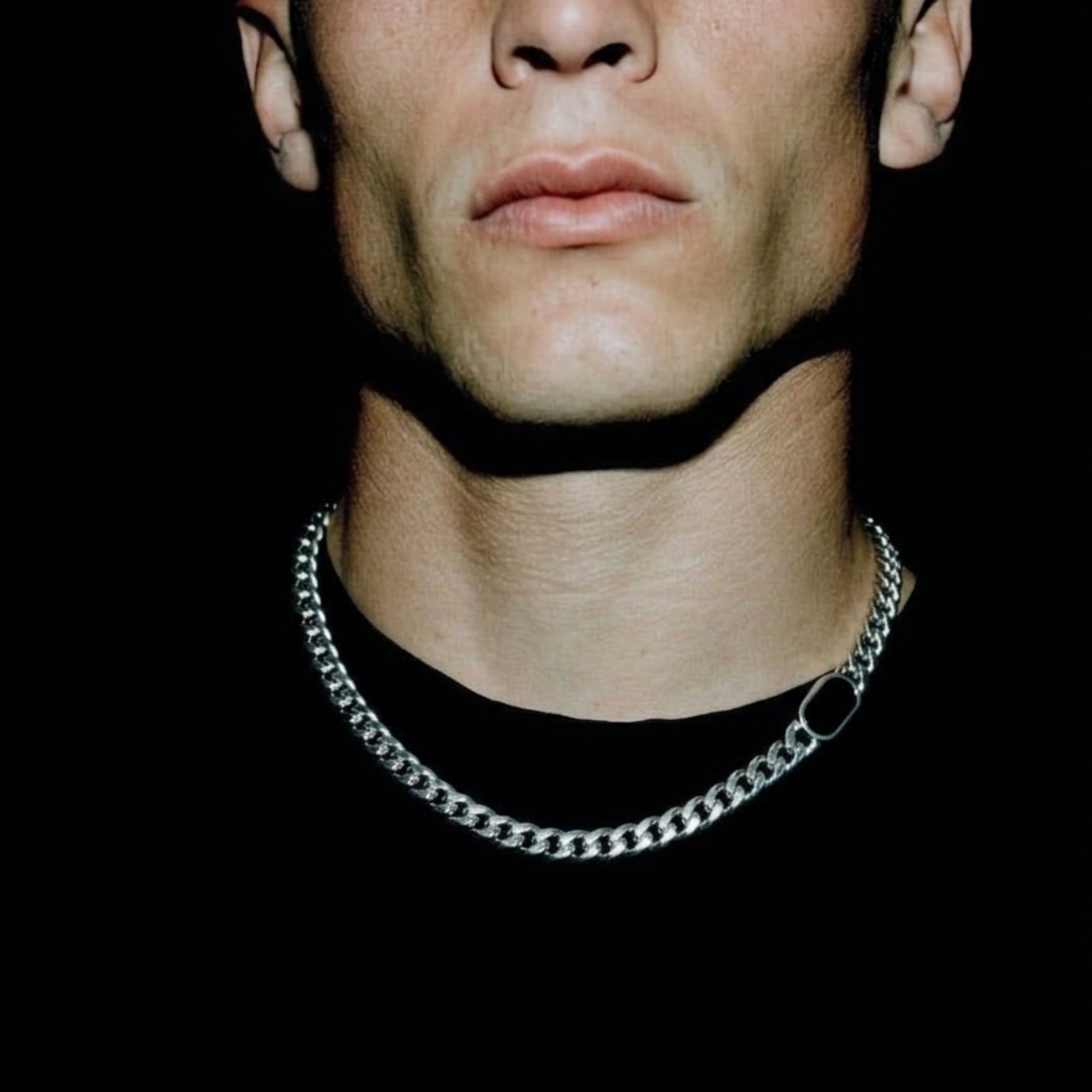 Onyx Thick Cuban Chain (8MM) - Silver