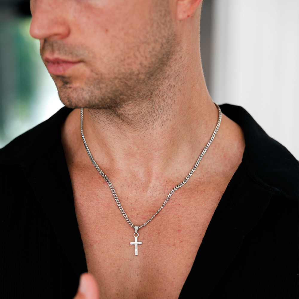 Mens Silver Cross Necklace - Silver Cross Necklace For Men | Twistedpendant