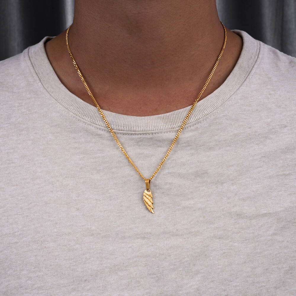 Wing Pendant - Gold Pendant Necklace - By Twistedpendant