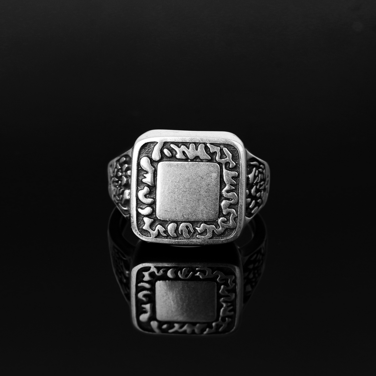 Vintage Ornate Signet Ring - 925 Silver